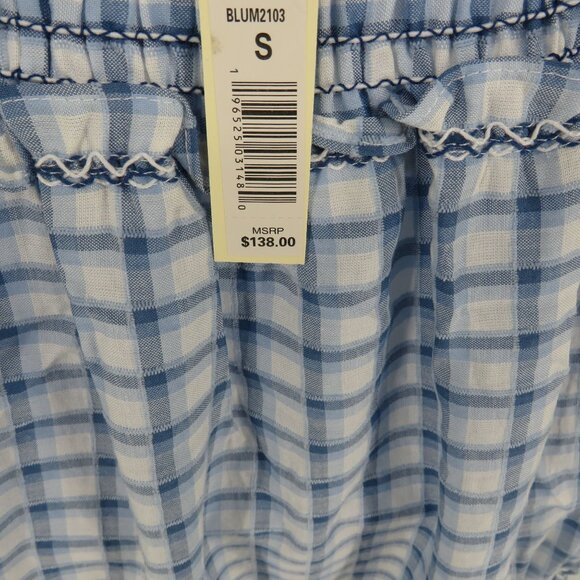 Max Studio Blue & White Gingham Tiered Maxi Dress Small NWT $138 - Picture 4 of 5